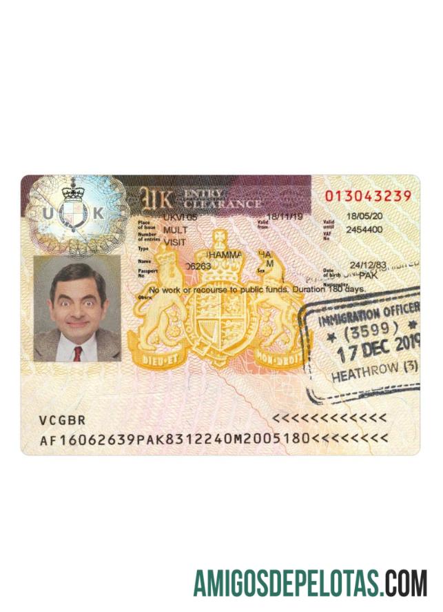 Presente do Visto para o Reino Unido 2019 baixar para verificação